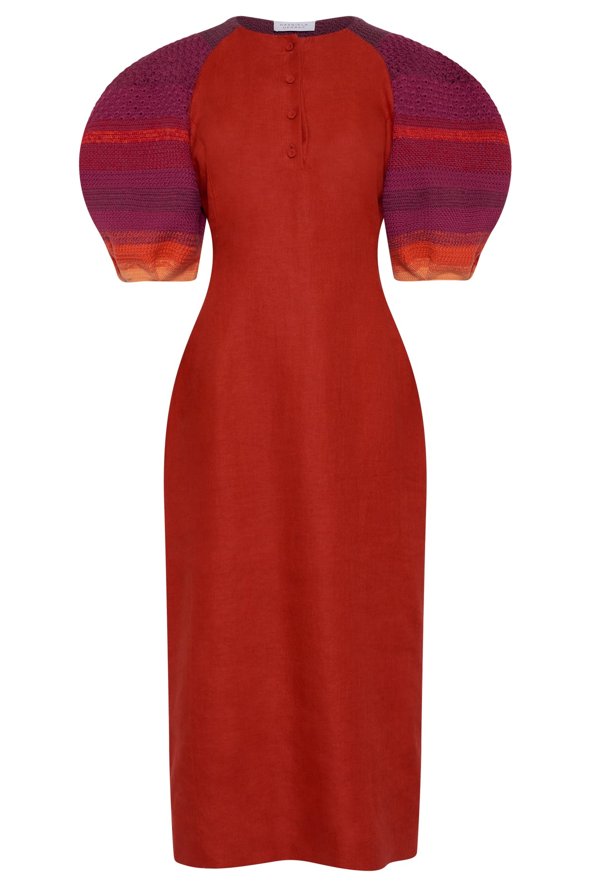Nomo Dress In Antelope Orange Heavy Linen Twill