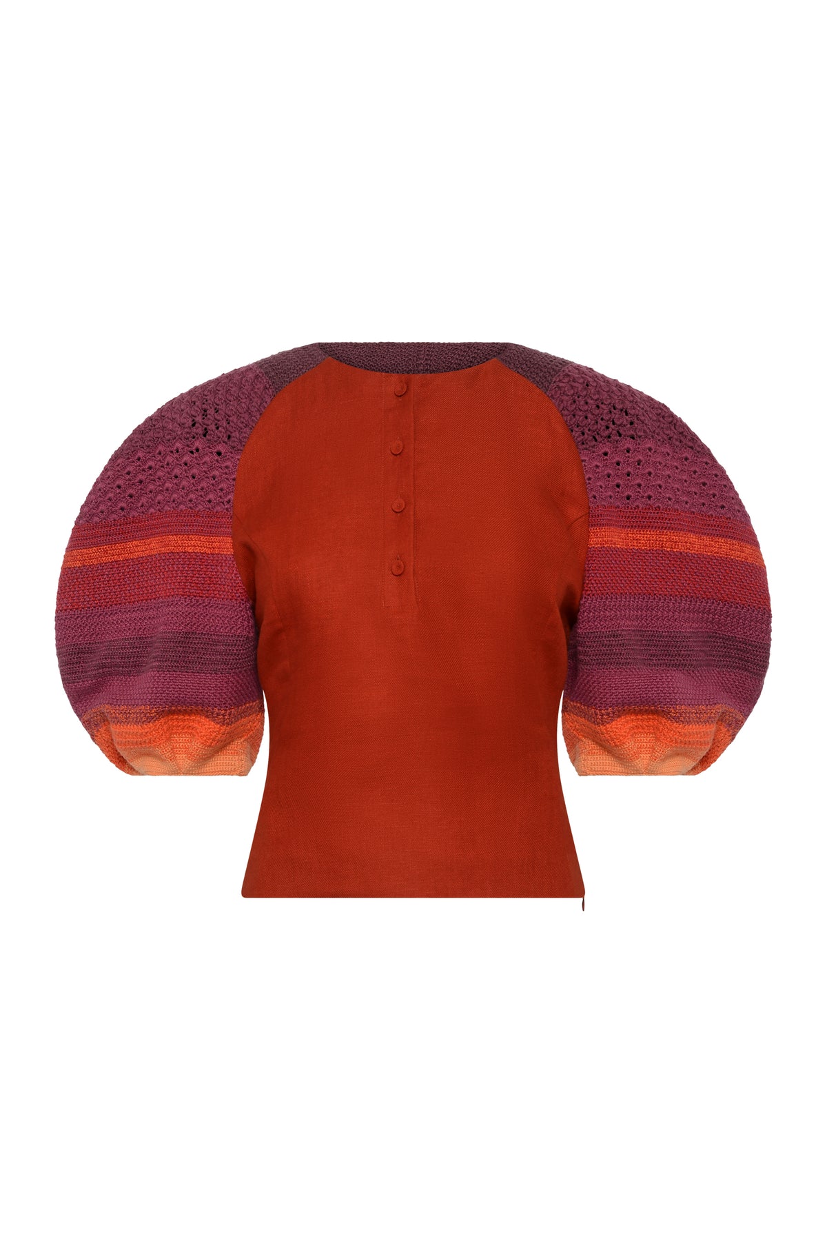 Elira Top in Antelope Orange Linen Twill