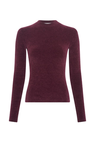 Regent Knit Sweater in Plum Silk