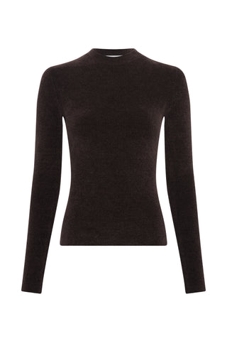 Regent Knit Sweater in Chocolate Silk