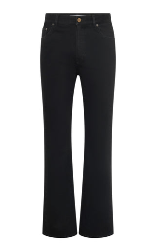 Rey Straight-leg Five Pocket Pant in Black Recycled Cotton Denim