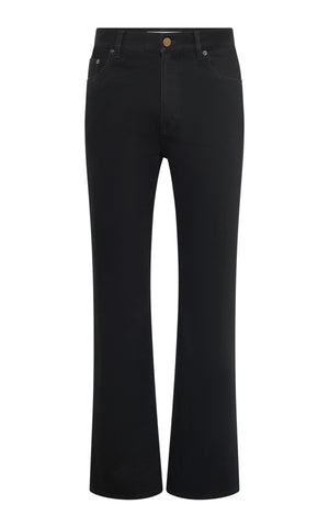 Rey Straight-leg Five Pocket Pant in Black Sea Island Cotton Denim