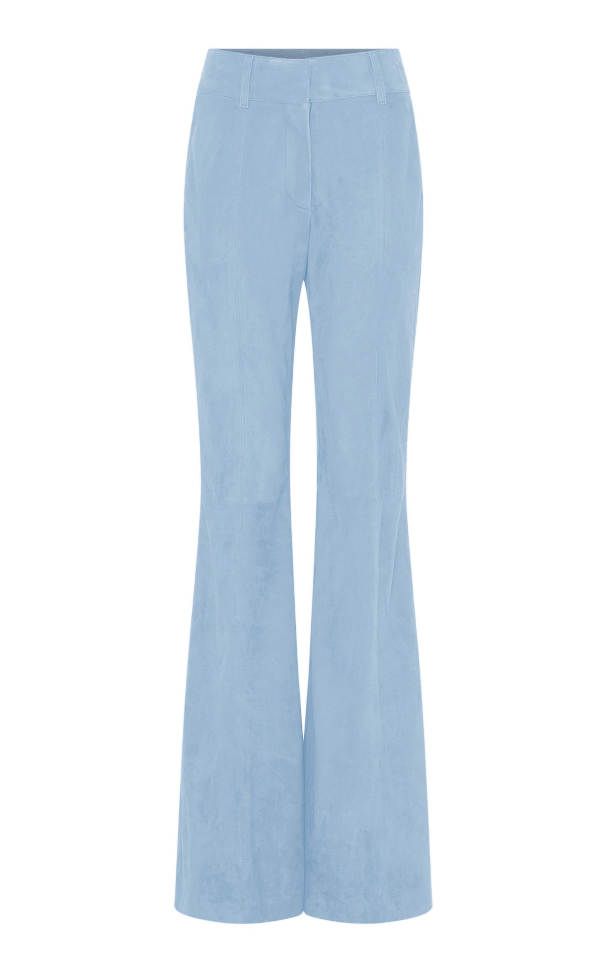 Rhein Flare Pant in Light Blue Suede