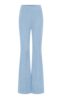 Rhein Flare Pant in Light Blue Suede