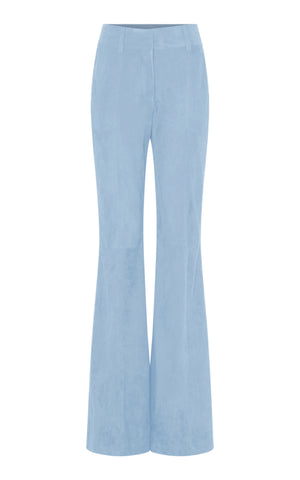 Rhein Flare Pant in Light Blue Suede