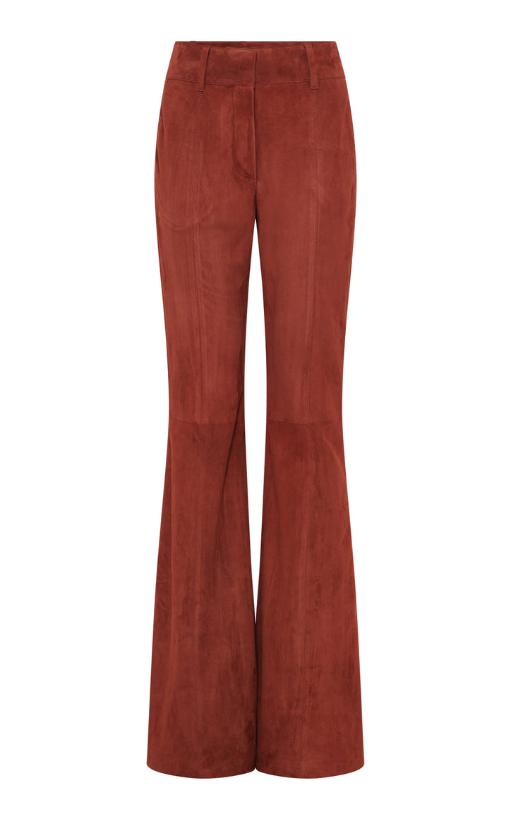 Rhein Flare Pant in Burnt Sienna Suede