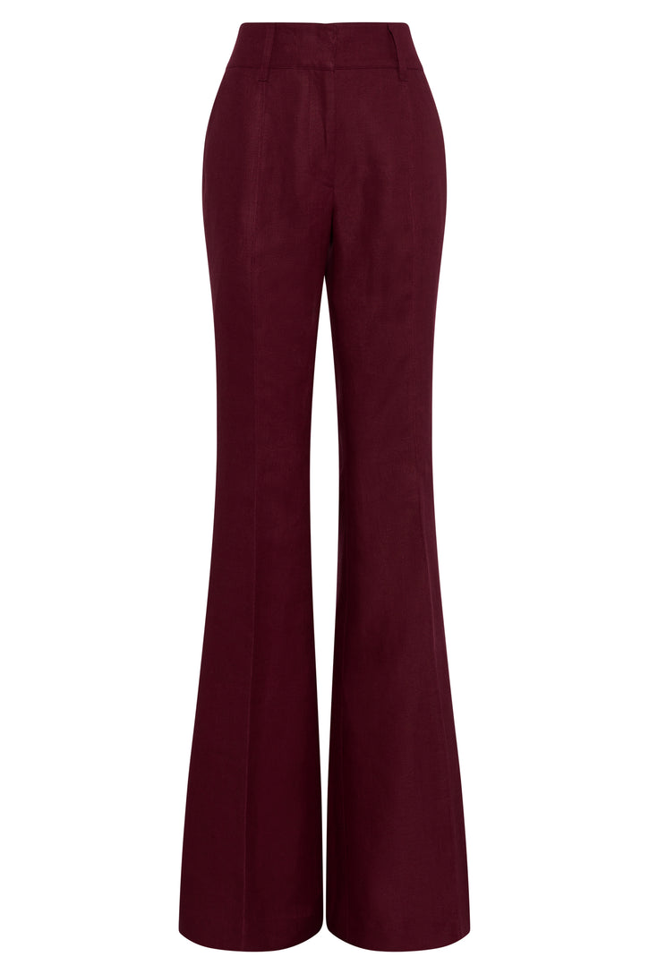 Rhein Pant in Bordeaux Linen Twill