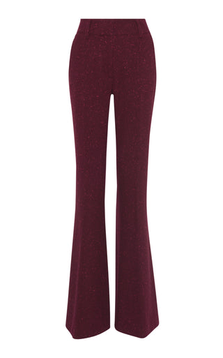 Bordeaux Speckled Cashmere Rhein Flare Pants - Front View | Gabriela Hearst