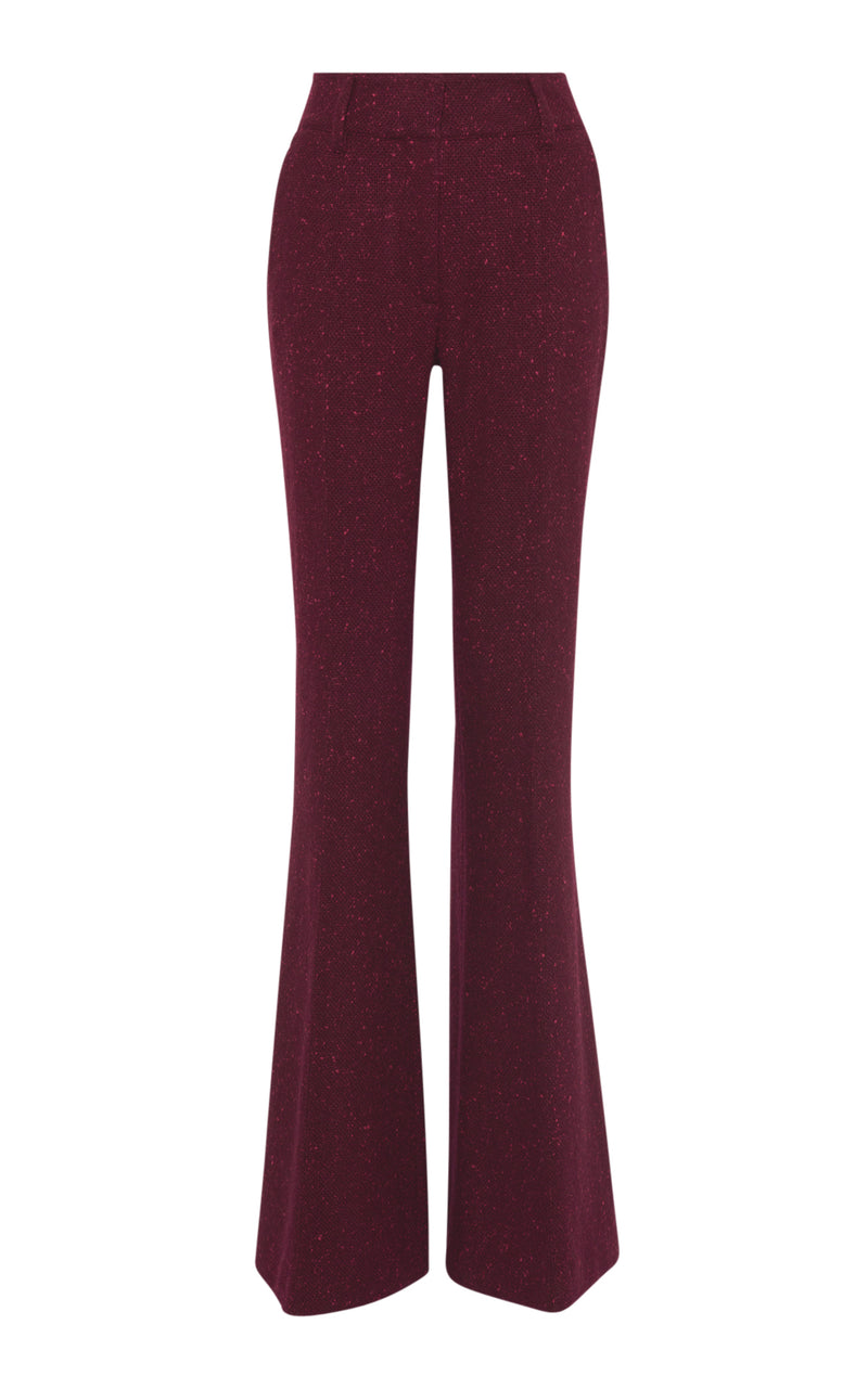 Bordeaux Speckled Cashmere Rhein Flare Pants - Front View | Gabriela Hearst
