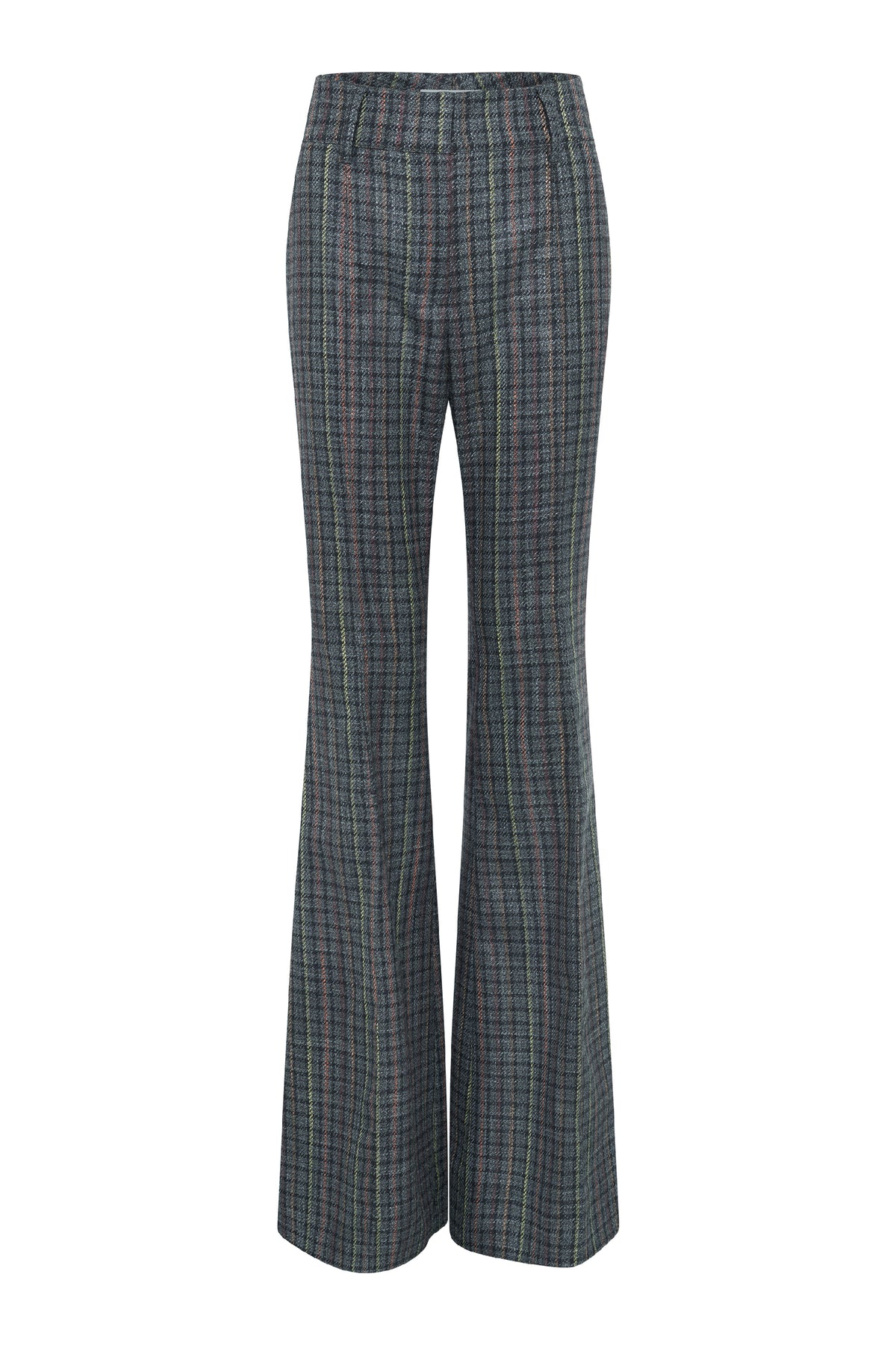 Rhein Pant in Charcoal Multi Wool Silk Houndstooth