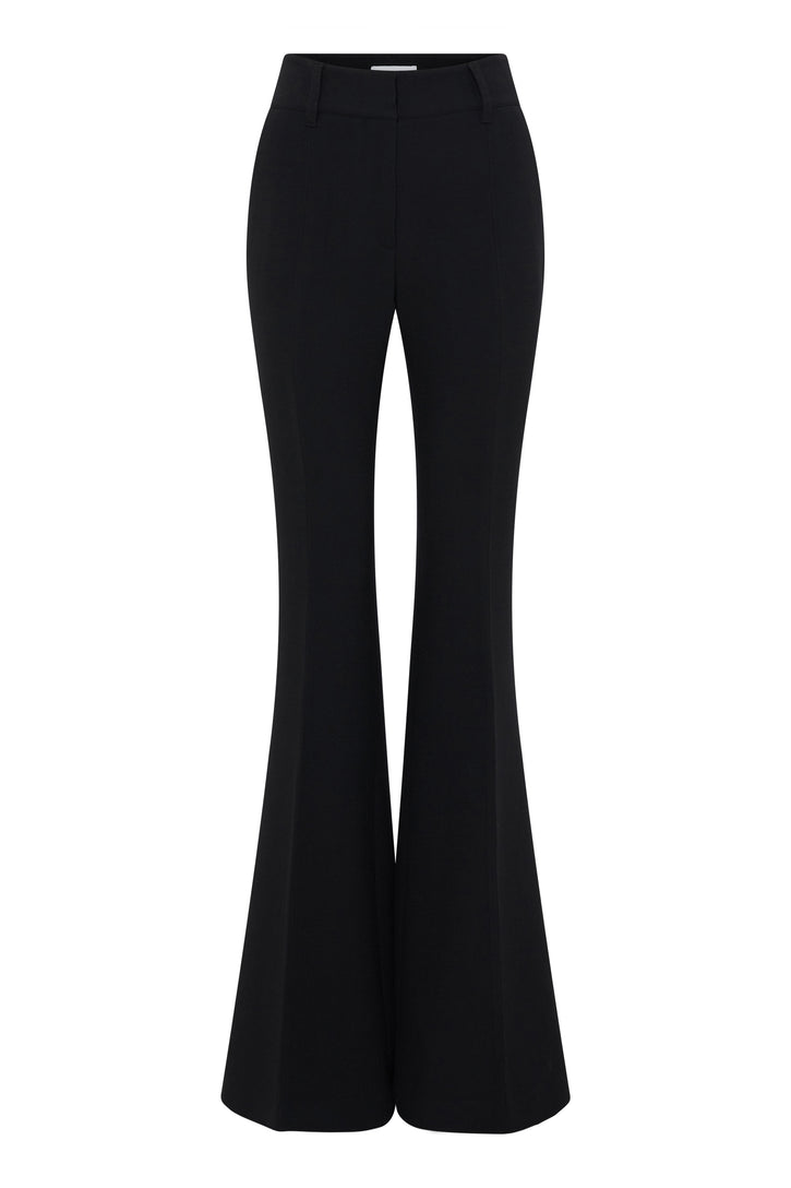 Rhein Flare Pant in Black Virgin Wool Crepe