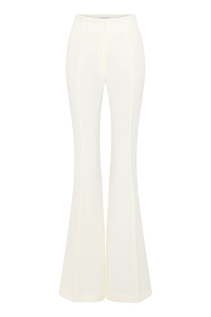 Rhein Flare Pant in Ivory Virgin Wool Crepe