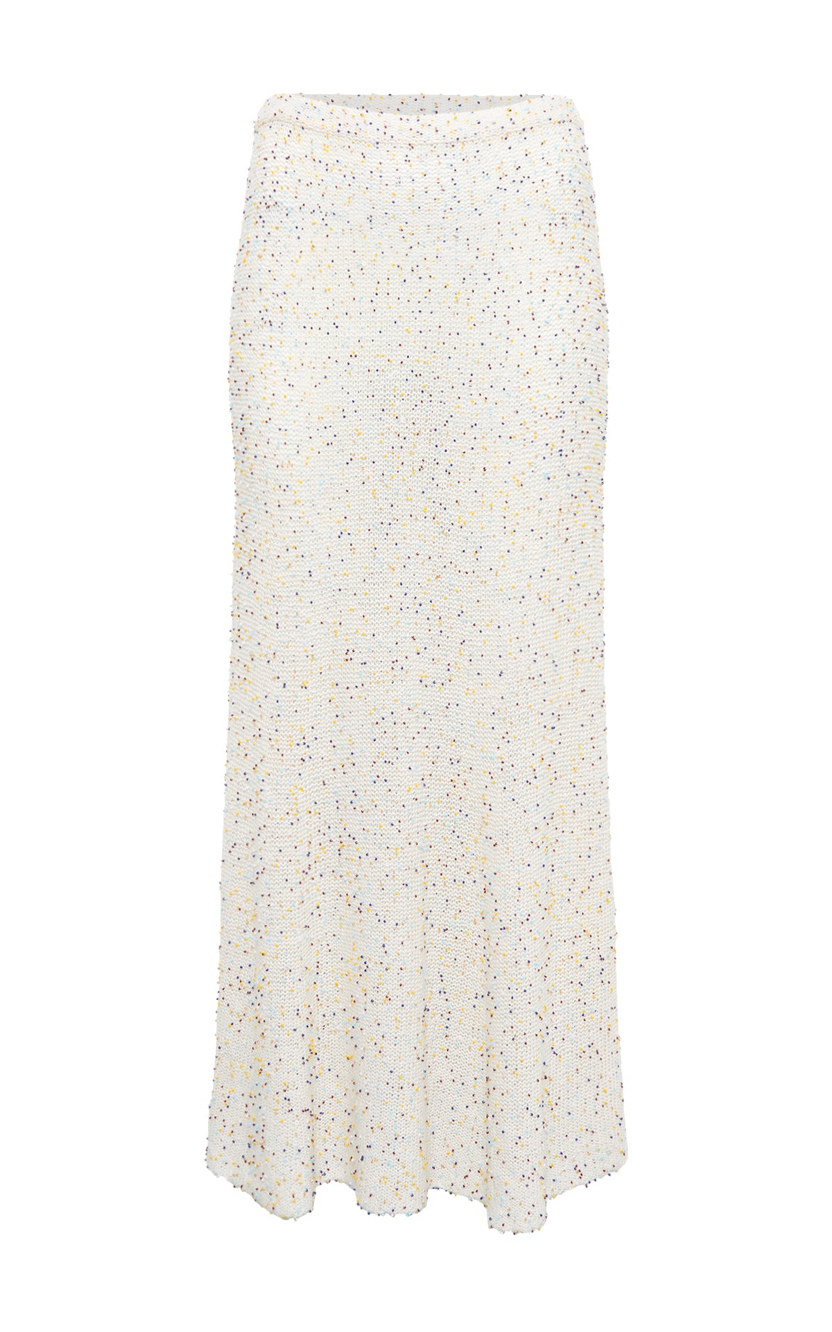 Sabine Knit Maxi Skirt in Ivory Multi Beaded Cashmere