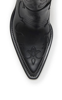 Capitana Cowboy Boot in Black Leather