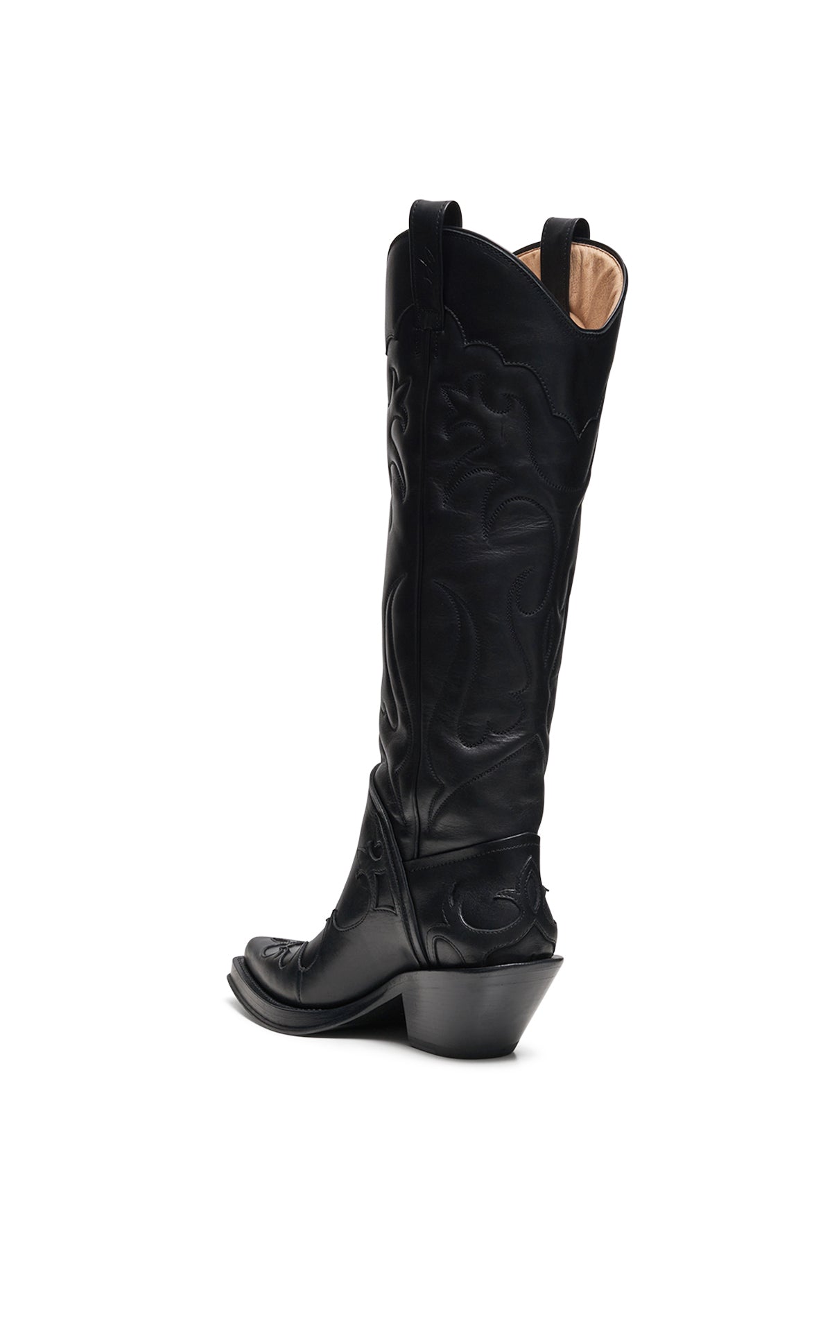 Capitana Cowboy Boot in Black Leather