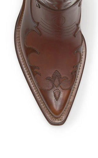 Cognac Leather Capitana Boot - Toe Detail Close-Up | Gabriela Hearst