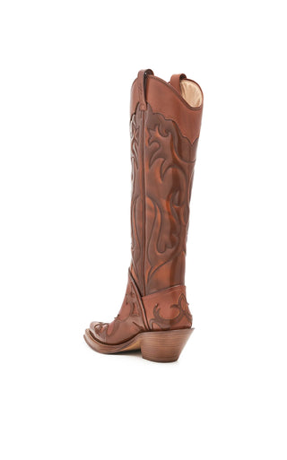 Cognac Leather Capitana Cowboy Boots - Back Profile | Gabriela Hearst