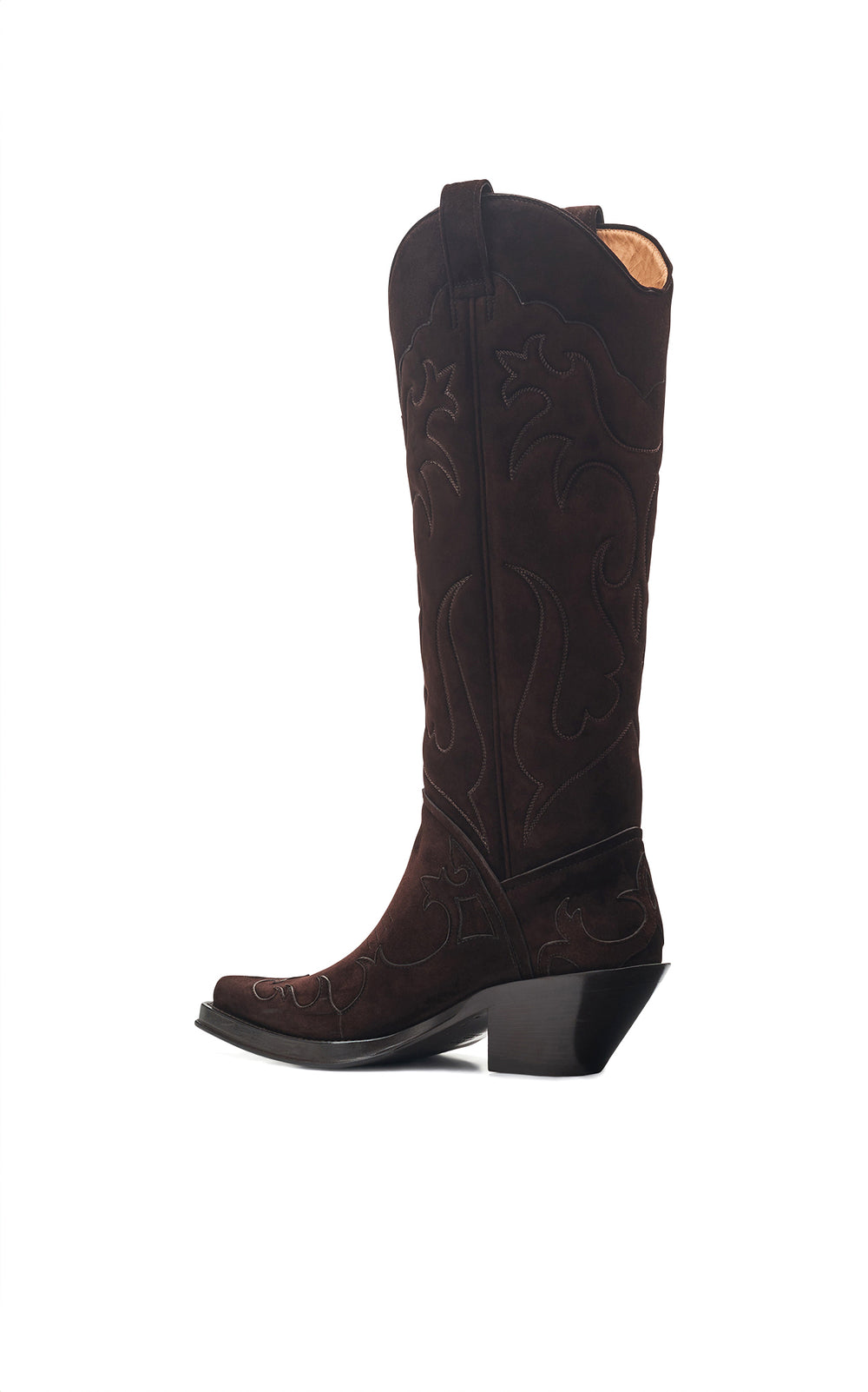 Capitana Cowboy Boot in Dark Chocolate Suede