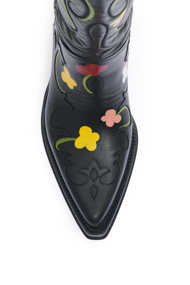 Hand Painted Capitana Boot in Floral Multi Leather