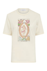 Sayara Knit Tee In World Multi Printed Cashmere