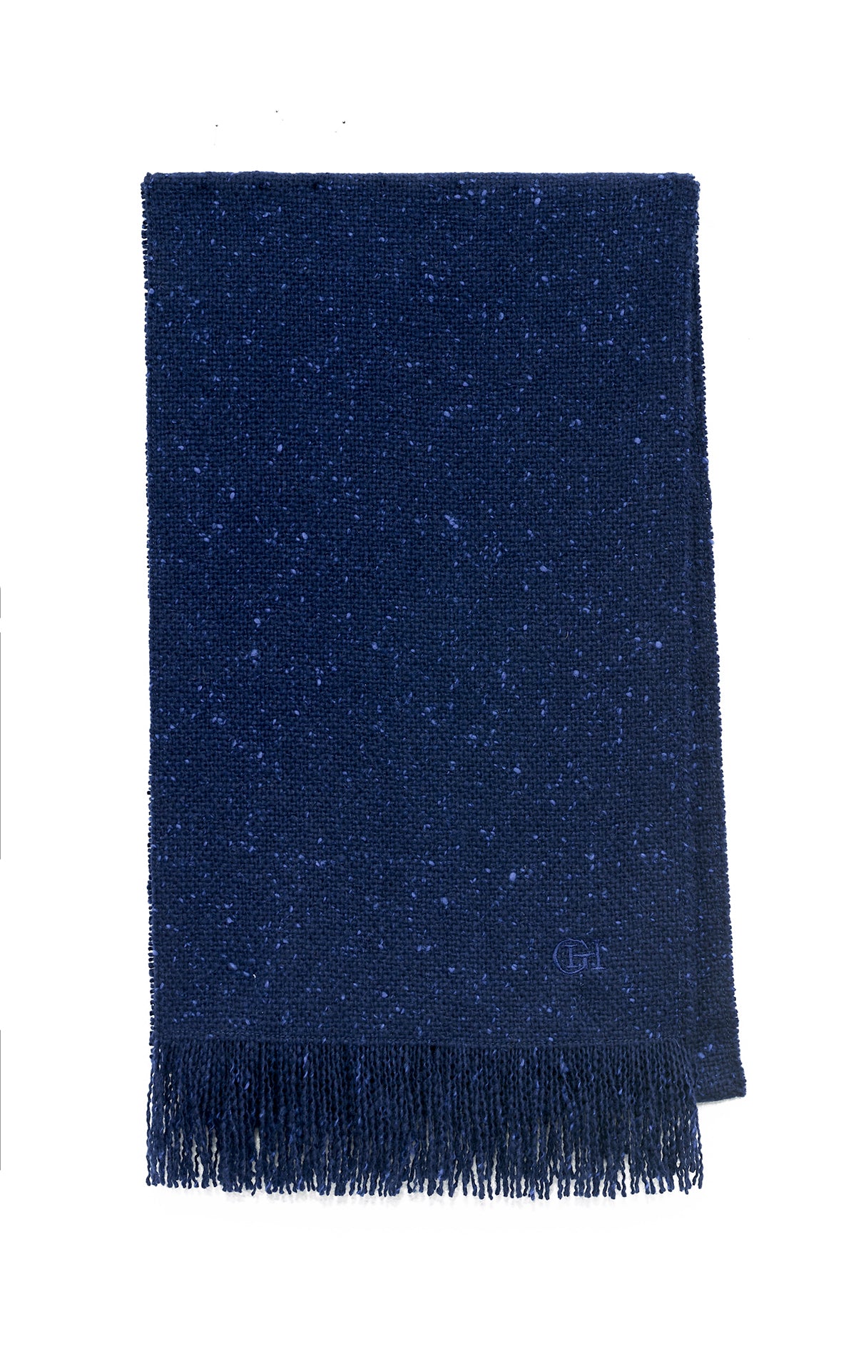 Illumina Fringe Scarf in Electric Navy Speckled Cashmere