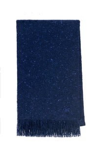 Illumina Fringe Scarf in Electric Navy Speckled Cashmere