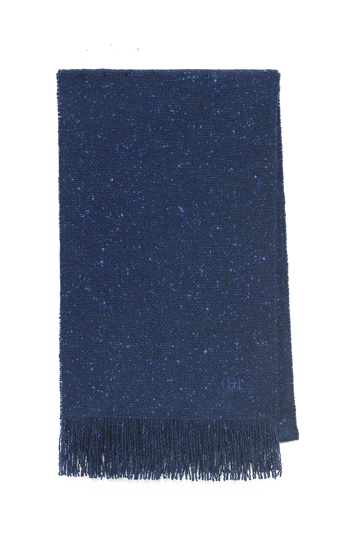 Illumina Fringe Scarf in Electric Navy Speckled Cashmere