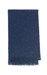 Illumina Fringe Scarf in Electric Navy Speckled Cashmere