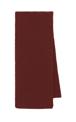 Burnt Sienna Cashmere Tulsi Knit Scarf - Flat Lay | Gabriela Hearst