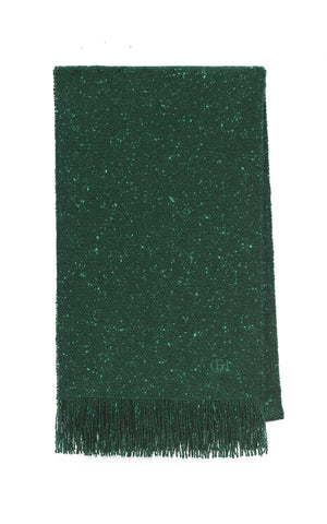 Illumina Fringe Scarf in English Green Speckled Cashmere