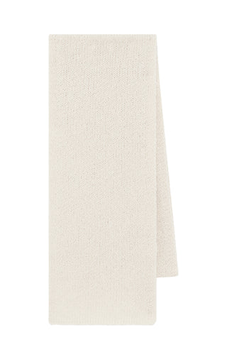 Ivory Cashmere Tulsi Knit Scarf - Flat Lay Detail | Gabriela Hearst