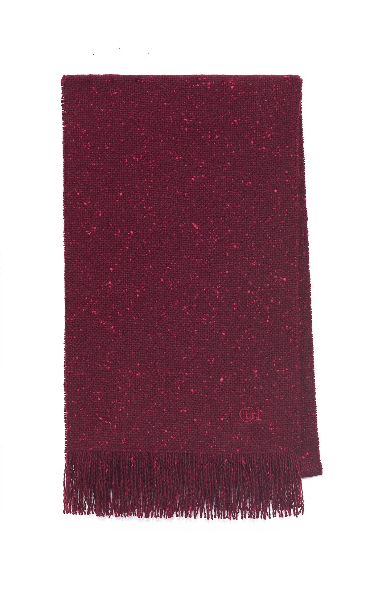 Illumina Fringe Scarf in Bordeaux Speckled Cashmere