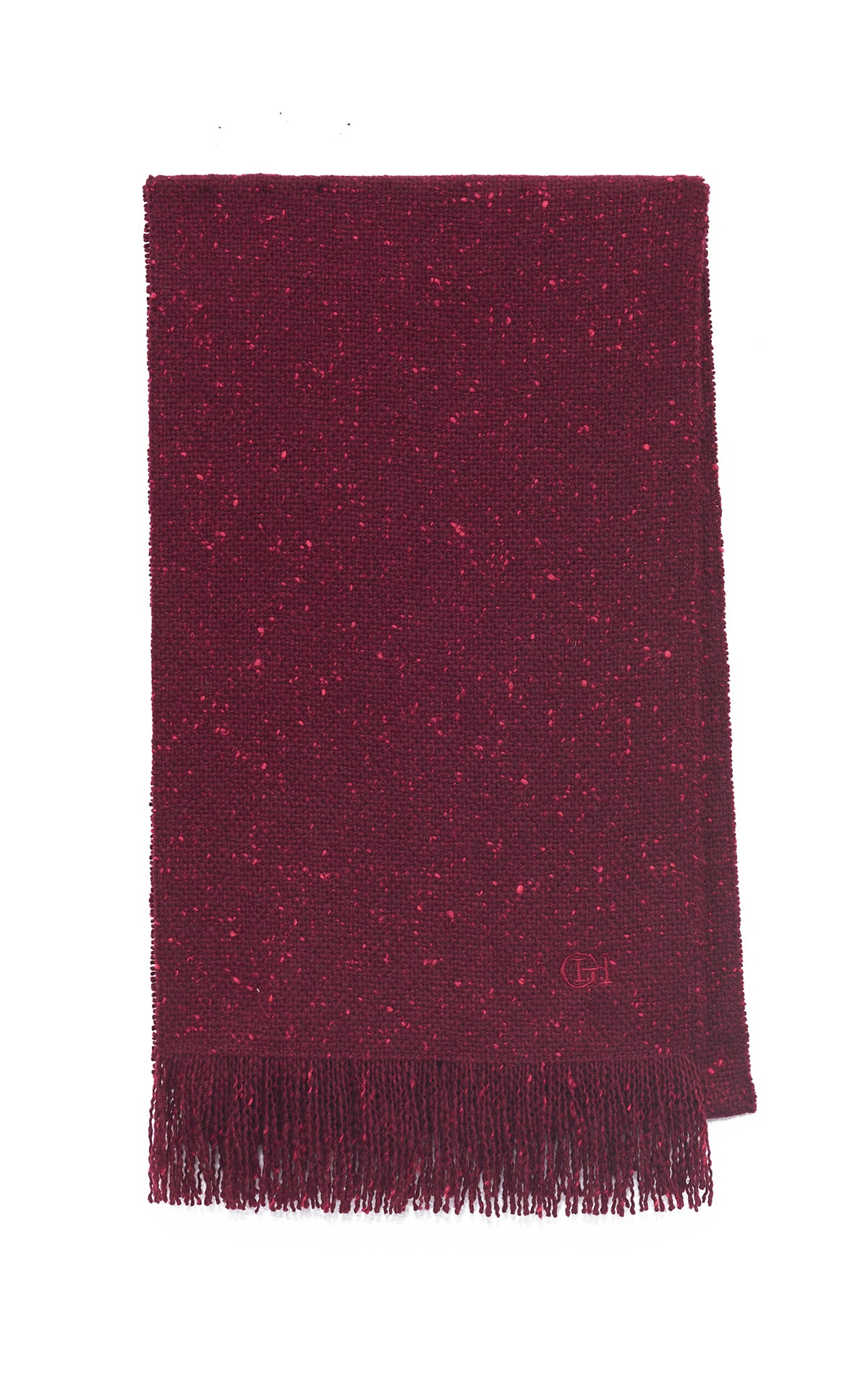 Illumina Fringe Scarf in Bordeaux Speckled Cashmere