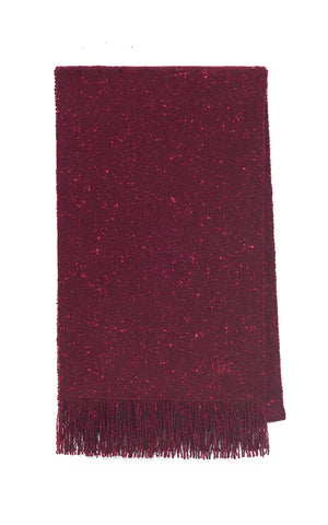 Illumina Fringe Scarf in Bordeaux Speckled Cashmere