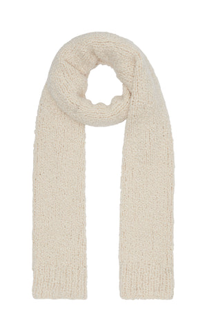 Acacias Knit Scarf in Ivory Cashmere Boucle