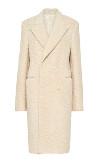Mcaffrey Coat in Ivory Cashmere Silk