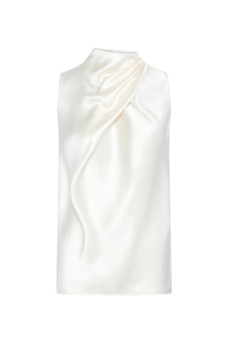 Melina Top in Ivory Silk Satin