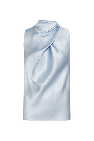 Melina Top in Light Blue Satin