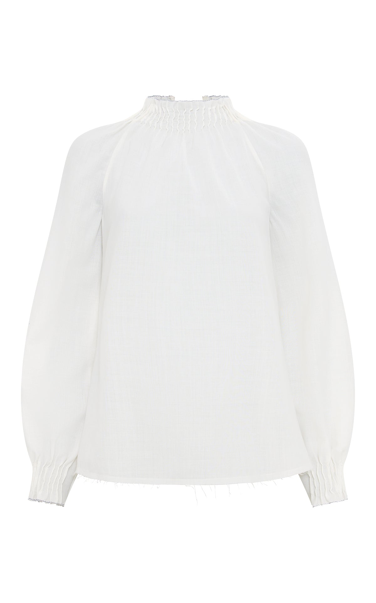 Magnolia Top in Ivory Wool Cashmere Voile