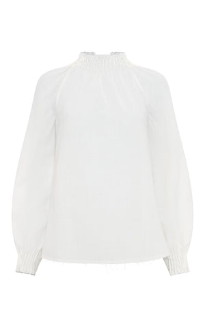 Magnolia Top in Ivory Wool Cashmere