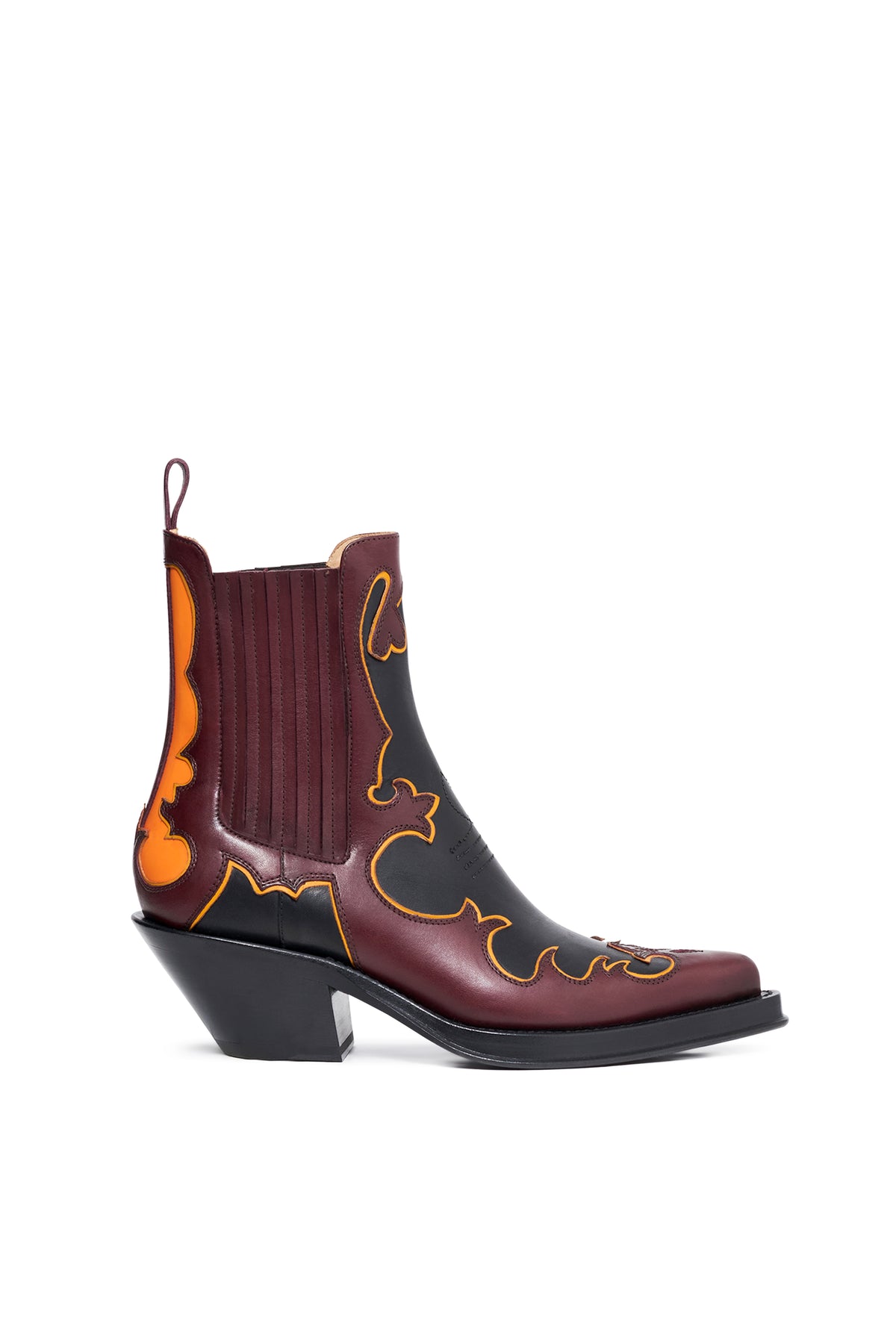 Cassidy Cowboy Ankle Boot in Bordeaux Multi Leather