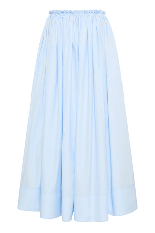 Light Blue Sea Island Cotton Shiva Maxi Skirt - Front View | Gabriela Hearst