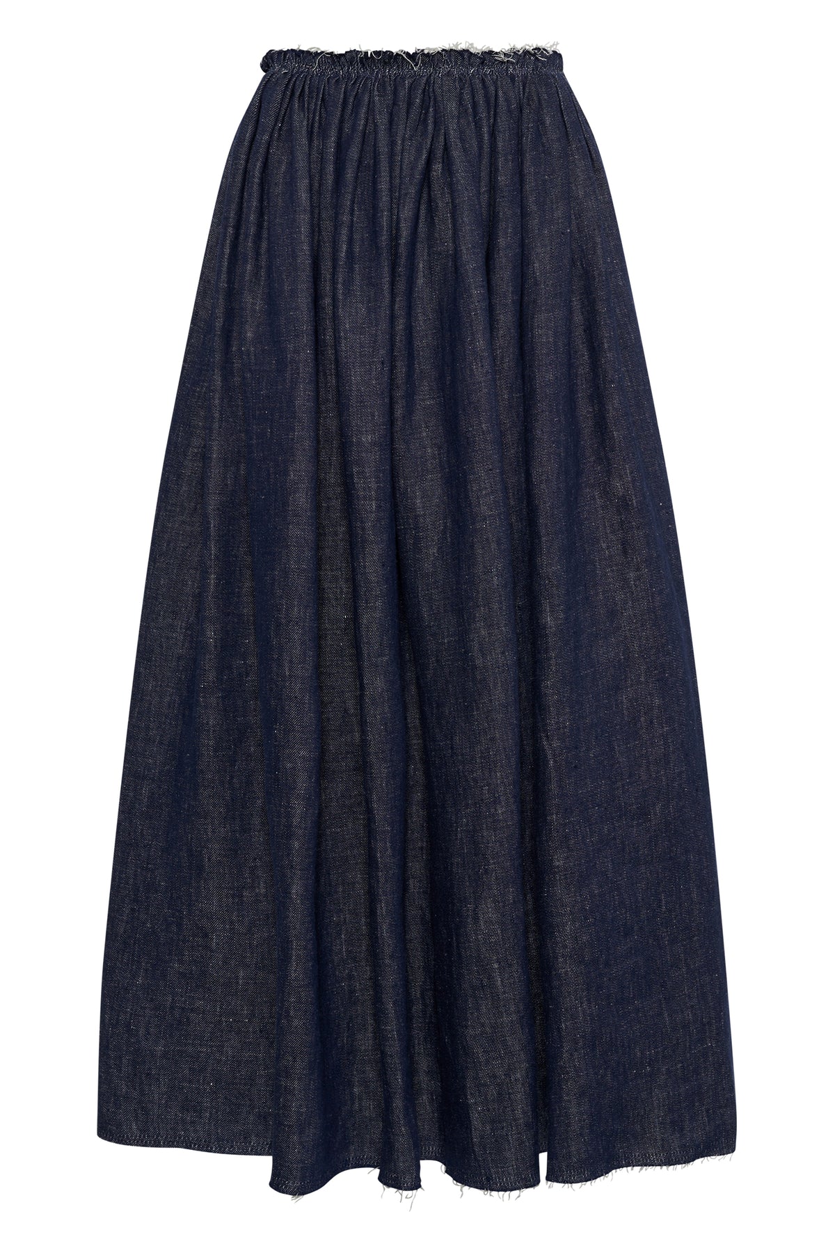 Eloran Skirt In Stoned Washed Denim Linen