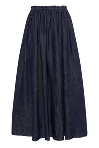 Eloran Skirt In Stoned Washed Denim Linen