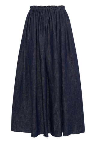 Eloran Skirt in Stoned Washed Denim Linen