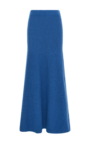 Ostara Knit Maxi Skirt in Dark Blue Denim Cashmere