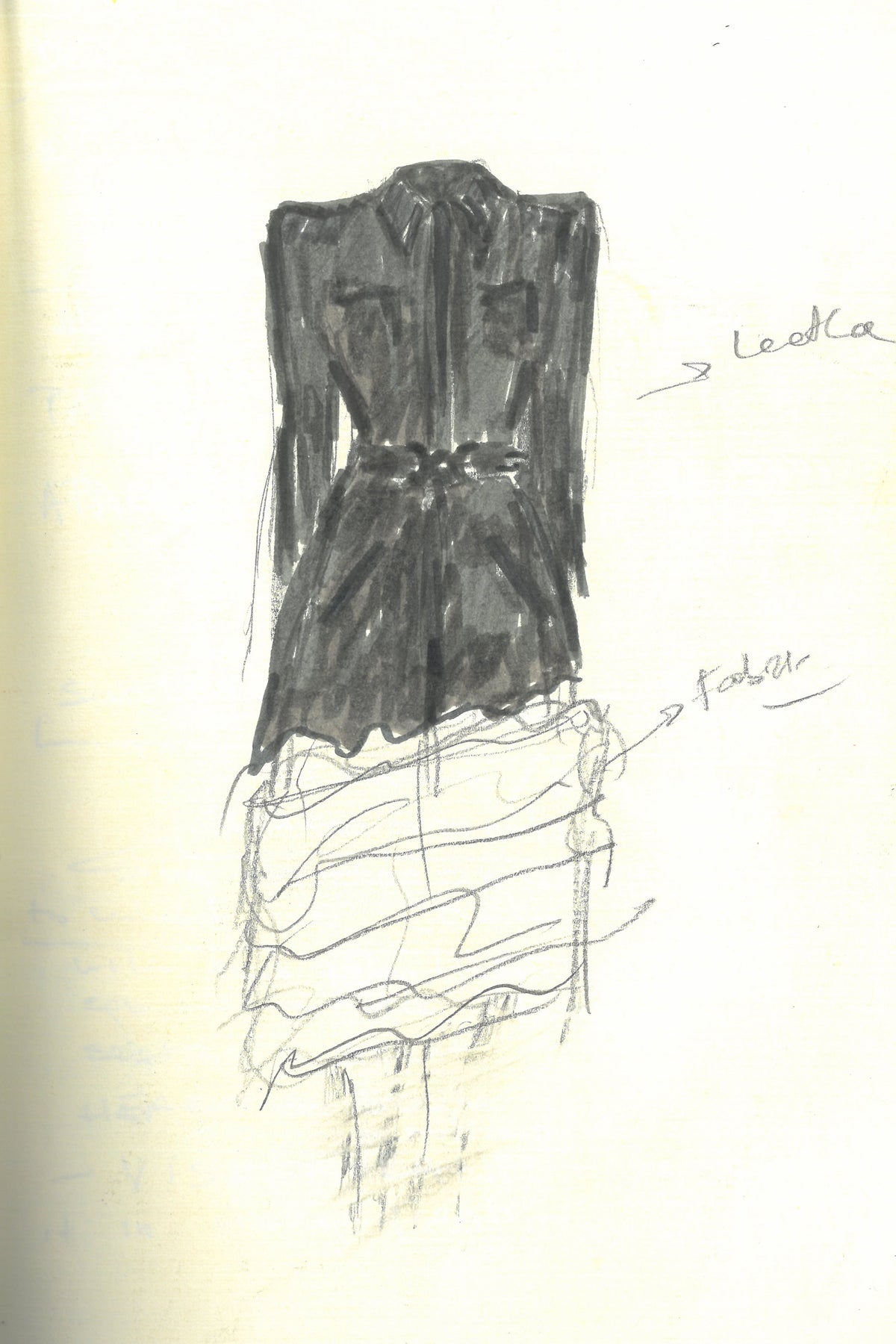 Isak Trench Coat in Black Soft Leather & Ivory Cashmere Shearling