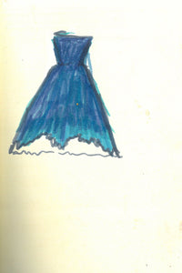 Alessia Maxi Dress in Cobalt Multi Linen Twill