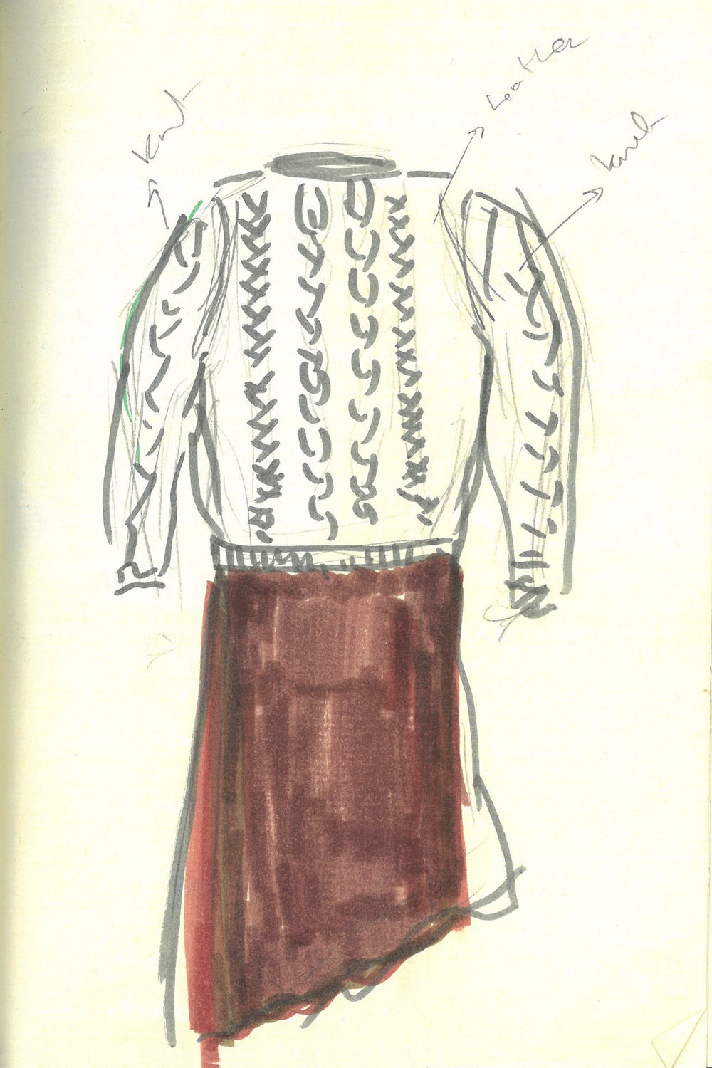 Toth Knit Pullover in Natural Cashmere & Shearling