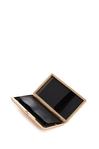 Saffron Snakeskin Callas Clutch - Open Interior, Black Nappa Leather Lining | Gabriela Hearst